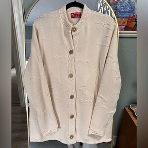 Cream button front sweater